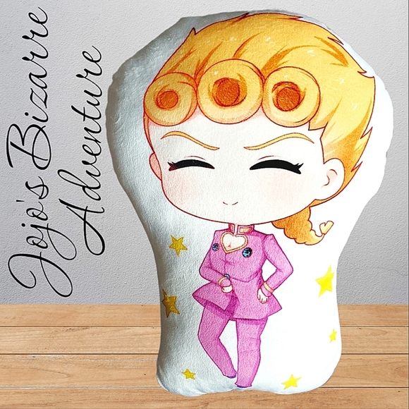 New-Double Sided Jojo's Bizarre Adventure Plush Giorno Giovanna 12"×9" Toy Cute - Picture 1 of 5